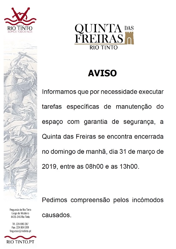 2019 03 31 Encerramento temporário da Quinta das Freiras
