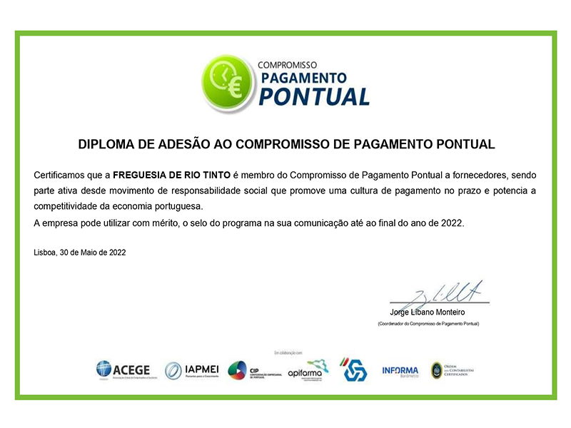 2022 11 30 Diploma Freguesia de Rio Tinto
